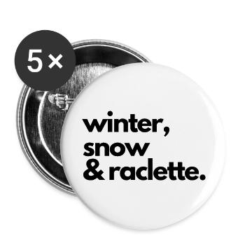 Winter, snow & raclette - Buttons large 2.2''/56 mm (5-pack) - white - Front