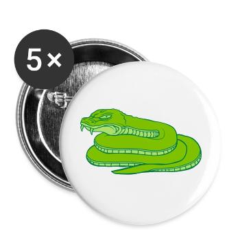 Conception de serpent dangereux maléfique - Lot de 5 grands badges (56 mm) - blanc - Devant