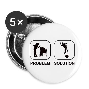 Bowling Cone Gift Bowling Bowler Bowling Ball - Buttons large 2.2''/56 mm (5-pack) - white - Front