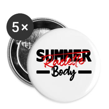 raclette body - humour - Lot de 5 grands badges (56 mm) - blanc - Devant