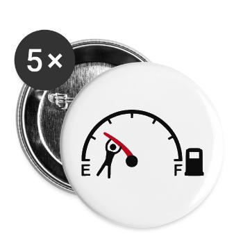 Benzin zu teuer - Humor - Buttons groß 56 mm (5er Pack) - Weiß - Vorne