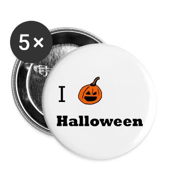 J’adore Halloween - Lot de 5 grands badges (56 mm) - blanc - Devant