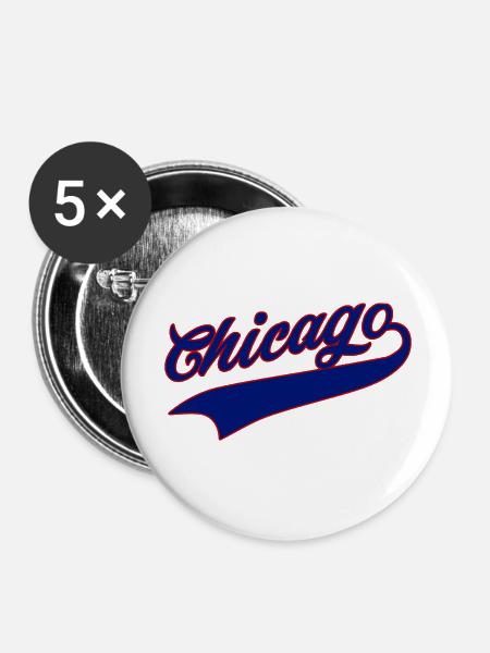 chicago - Buttons groß 56 mm (5er Pack) - Weiß