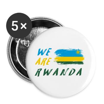 Wir sind Ruanda - Buttons groß 56 mm (5er Pack) - Weiß - Vorne
