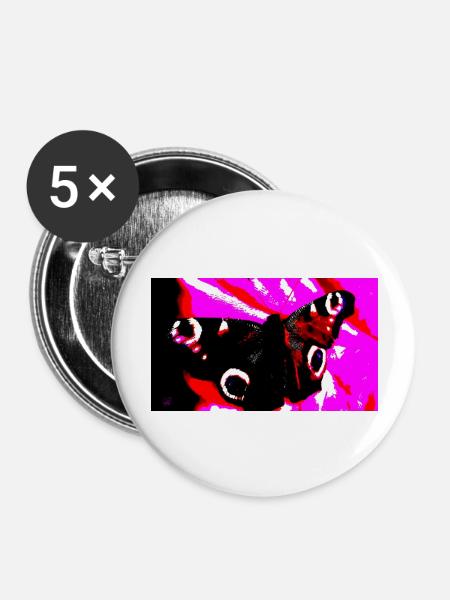Butterfly - Buttons groß 56 mm (5er Pack) - Weiß