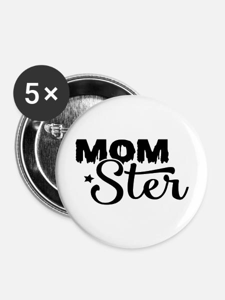 Mom Ster - Buttons groß 56 mm (5er Pack) - Weiß
