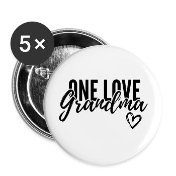EINE LIEBE OMA. OMA GESCHENK. - Buttons groß 56 mm (5er Pack) - Weiß - Vorne