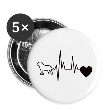 Hunde Labrador Haustier Hund Geschenk Hundehalter - Buttons groß 56 mm (5er Pack) - Weiß - Vorne