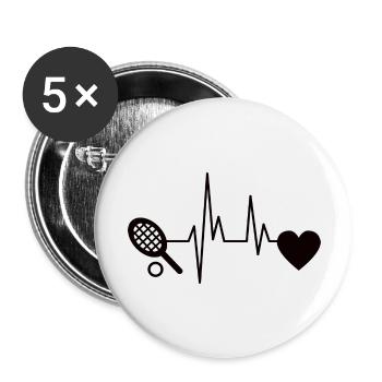 Tennis Joueurs de tennis Club de tennis Raquettes - Lot de 5 grands badges (56 mm) - blanc - Devant