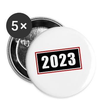 2023 Symbol - Buttons groß 56 mm (5er Pack) - Weiß - Vorne