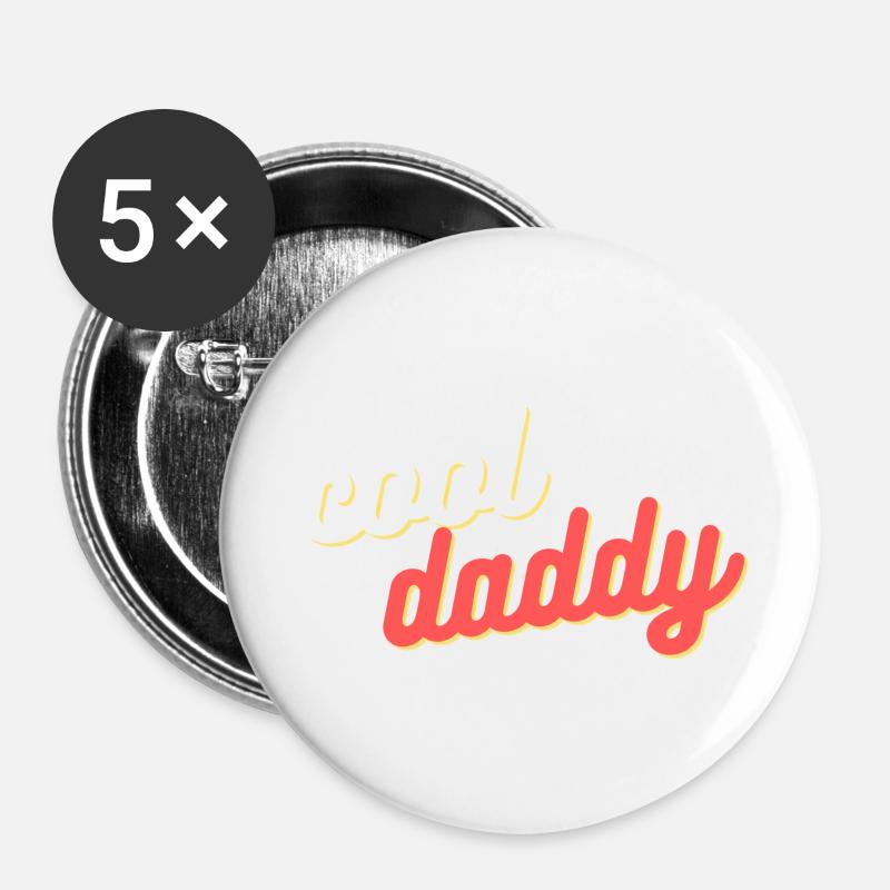 cool daddy - Buttons groß 56 mm (5er Pack) - Weiß