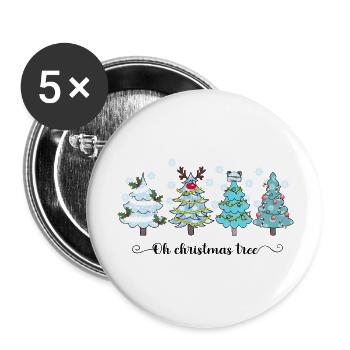 Oh Christmas Tree - Buttons large 2.2''/56 mm (5-pack) - white - Front