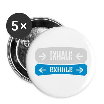 Inspirez expirez Yoga citation - Lot de 5 grands badges (56 mm) - blanc - Devant
