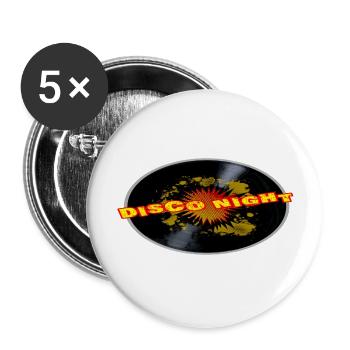 Disco Night Exploding Long Playing Record - Buttons groß 56 mm (5er Pack) - Weiß - Vorne