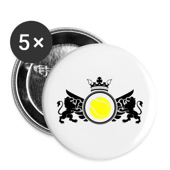 Emblème de tennis - Lot de 5 grands badges (56 mm) - blanc - Devant