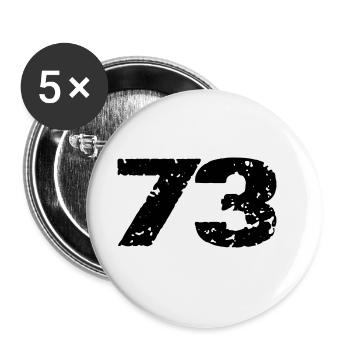 73 Maillot numéro - Lot de 5 grands badges (56 mm) - blanc - Devant