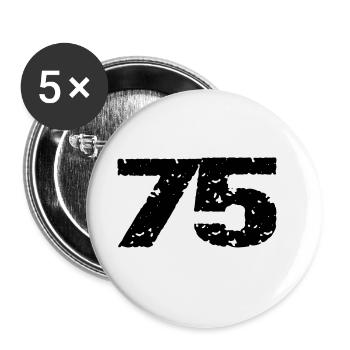 75 Maillot numéro - Lot de 5 grands badges (56 mm) - blanc - Devant