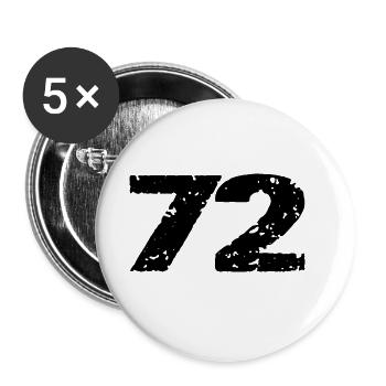 72 Maillot numéro - Lot de 5 grands badges (56 mm) - blanc - Devant