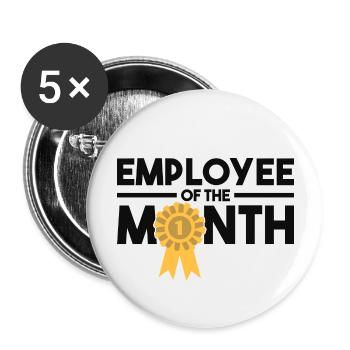 Employee of the Month Award Work Job - Buttons large 2.2''/56 mm (5-pack) - white - Front