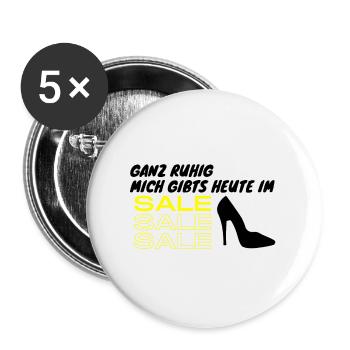 mich gibts heute im sale - Buttons groß 56 mm (5er Pack) - Weiß - Vorne
