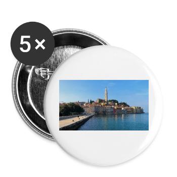 Rovinj - Buttons groß 56 mm (5er Pack) - Weiß - Vorne
