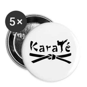 Karate - Buttons groß 56 mm (5er Pack) - Weiß - Vorne