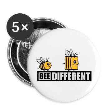 bee different saying quote - Buttons large 2.2''/56 mm (5-pack) - white - Front