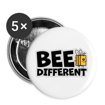 bee different saying quote - Buttons large 2.2''/56 mm (5-pack) - white - Front
