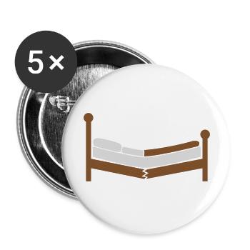 Logo clipart de lit brisé - Lot de 5 grands badges (56 mm) - blanc - Devant