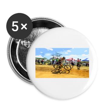 vtt mtb - Lot de 5 grands badges (56 mm) - blanc - Devant