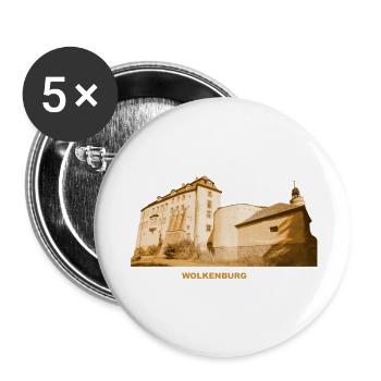 Wolkenburg Limbach-Oberfrohna Castle Saxony - Buttons large 2.2''/56 mm (5-pack) - white - Front
