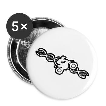 Moto Cadeau Cyclomoteur Motocycliste Motocross - Lot de 5 grands badges (56 mm) - blanc - Devant