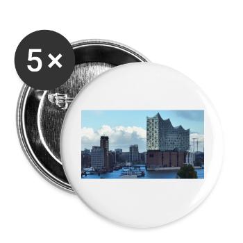 Elbphilharmonie Hamburg - Buttons groß 56 mm (5er Pack) - Weiß - Vorne