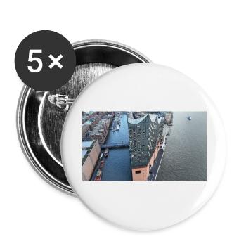 Elbphilharmonie Hamburg - Buttons groß 56 mm (5er Pack) - Weiß - Vorne
