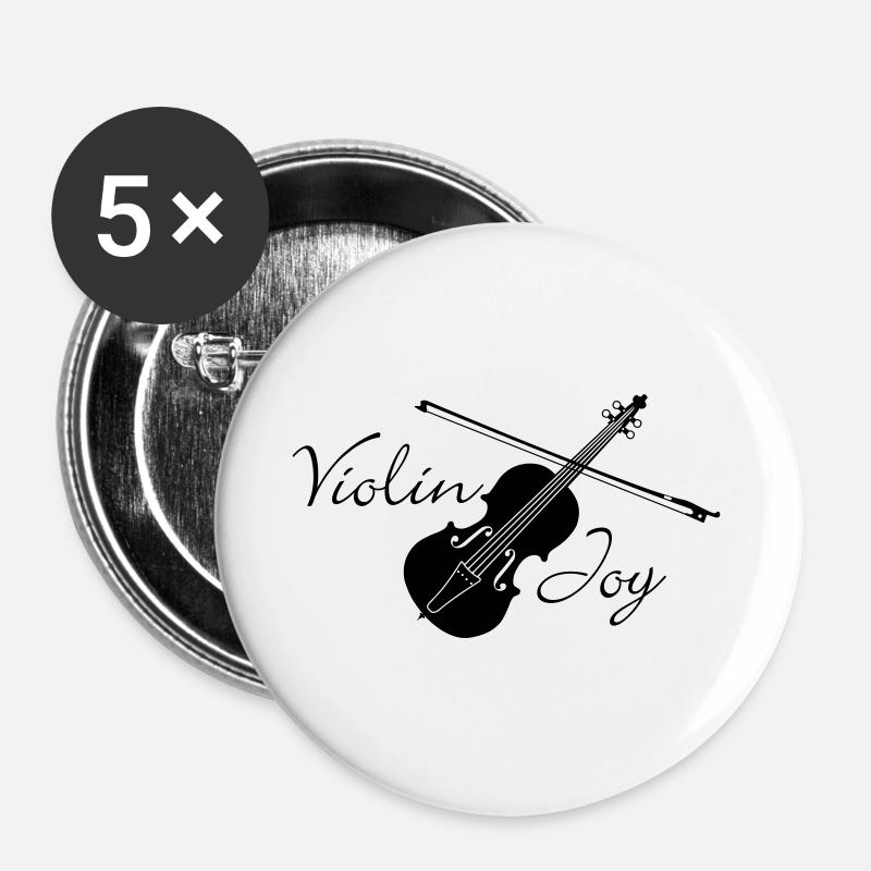 Violin joy - Buttons large 2.2''/56 mm (5-pack) - white