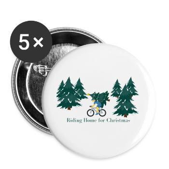 Riding home for ChristmasT-Shirt - Buttons groß 56 mm (5er Pack) - Weiß - Vorne