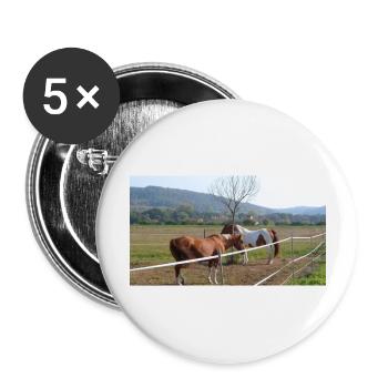 Chevaux - Lot de 5 grands badges (56 mm) - blanc - Devant
