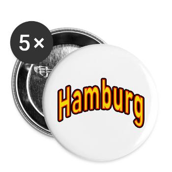 Hamburg - Buttons groß 56 mm (5er Pack) - Weiß - Vorne