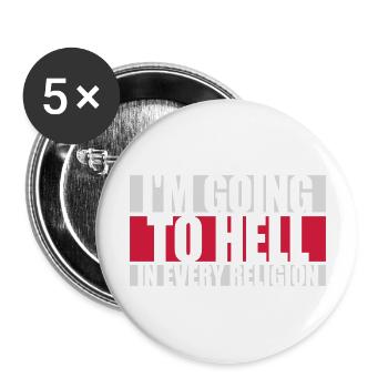 in going to hell - Buttons large 2.2''/56 mm (5-pack) - white - Front