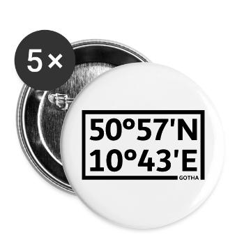 Coordonnées de Gotha - Lot de 5 grands badges (56 mm) - blanc - Devant