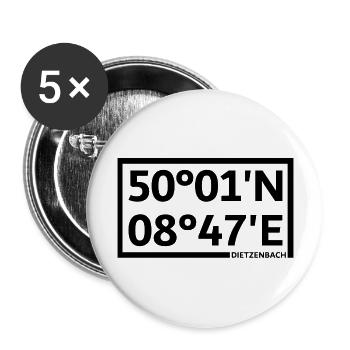 Dietzenbach coordinates - Buttons large 2.2''/56 mm (5-pack) - white - Front