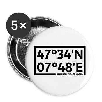 Coordonnées de Rheinfelden (Baden) - Lot de 5 grands badges (56 mm) - blanc - Devant