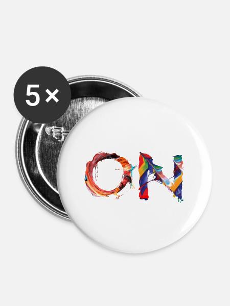 ON – Abstraktes Farbdesign mit Statement-Power - Buttons groß 56 mm (5er Pack) - Weiß