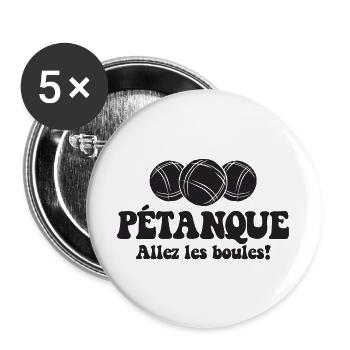 3 Boulekugeln für Bouler Boulekugel Petanque Boule - Buttons groß 56 mm (5er Pack) - Weiß - Vorne