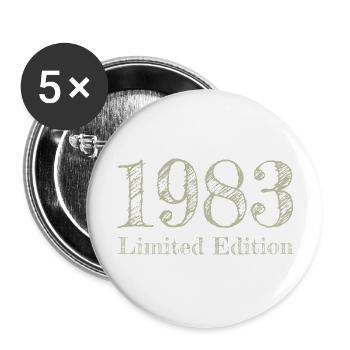 1983 - Lot de 5 grands badges (56 mm) - blanc - Devant