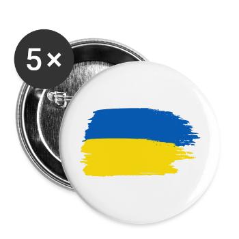 Ukraine - Buttons groß 56 mm (5er Pack) - Weiß - Vorne