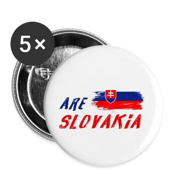 Wir sind Slowakei - Buttons groß 56 mm (5er Pack) - Weiß - Vorne