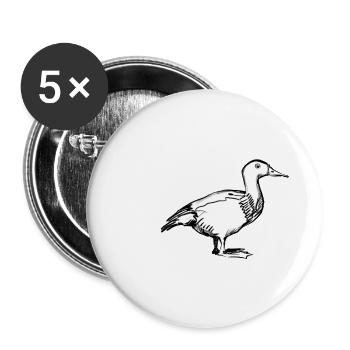 Endlich R-Ente (weiss) - Buttons groß 56 mm (5er Pack) - Weiß - Vorne