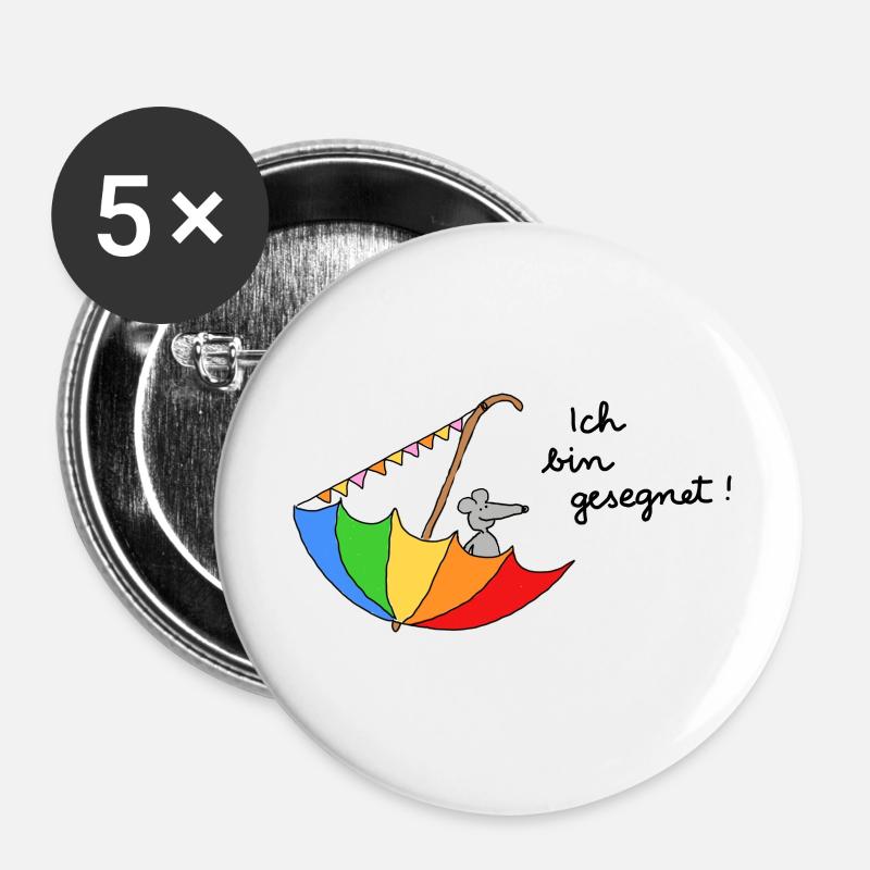Ich bin gesegnet - Buttons groß 56 mm (5er Pack) - Weiß