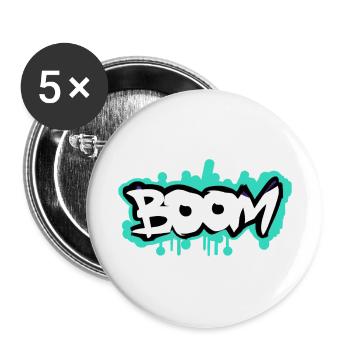 Boom Grafitti Style - Buttons large 2.2''/56 mm (5-pack) - white - Front